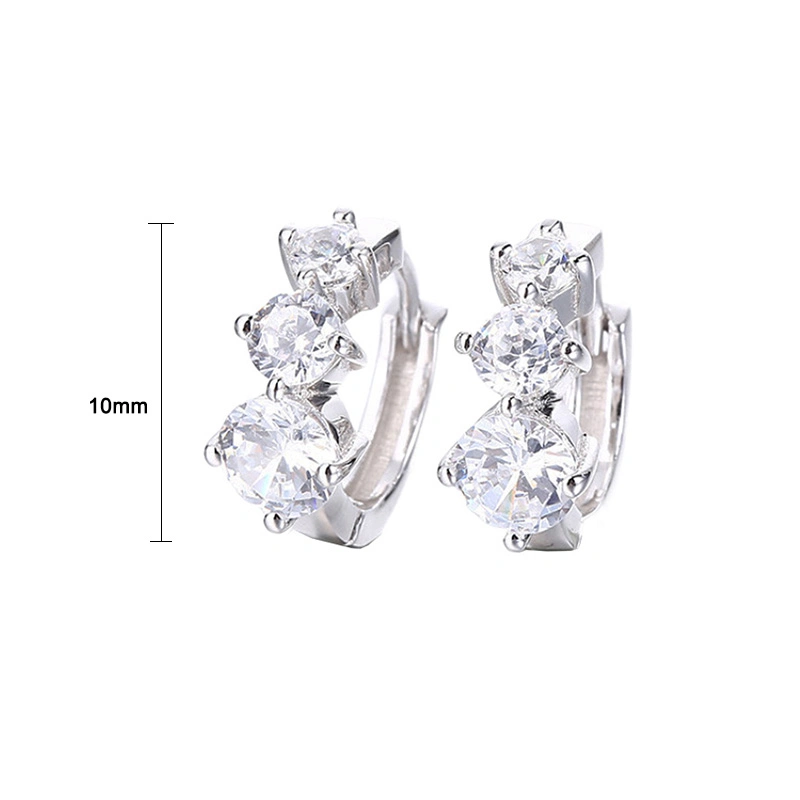 Wholesale/Supplier Jewelry Small Lovely Hoop Shape CZ Clip Earring for Young Lady