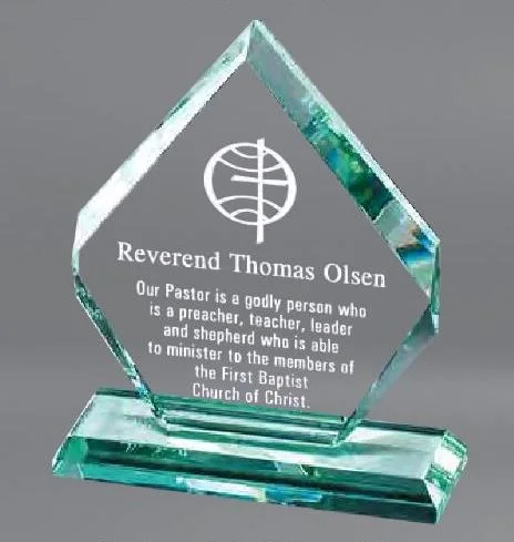 Thick Jade Glass Award Trophy Blank Glass Plaque for Promotional Gifts