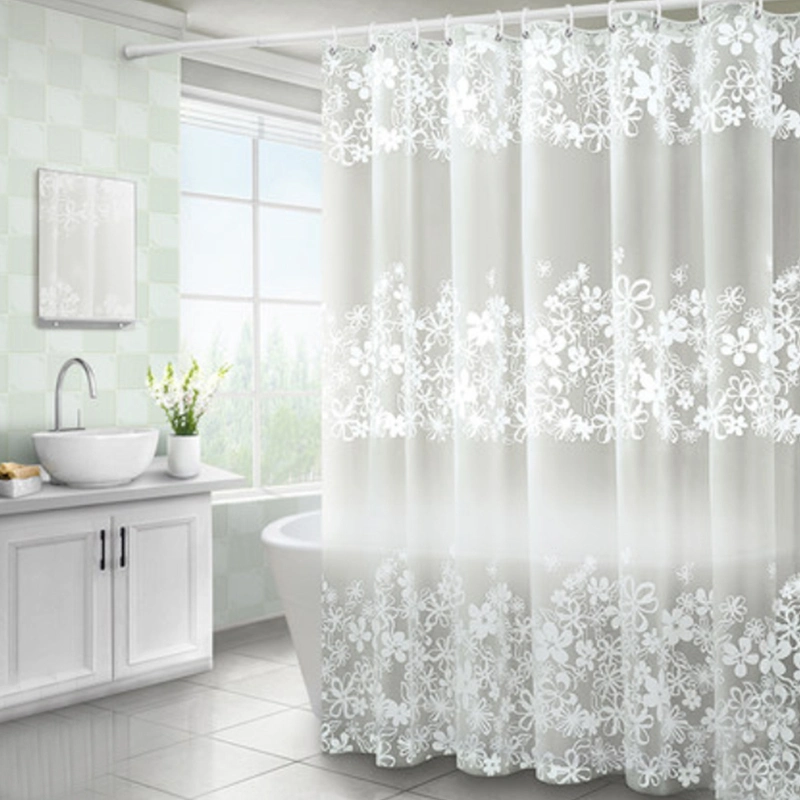 Shower Curtain for Bathroom and Bathtub No Chemical Smell Waterproof Curtains Plastic Printed