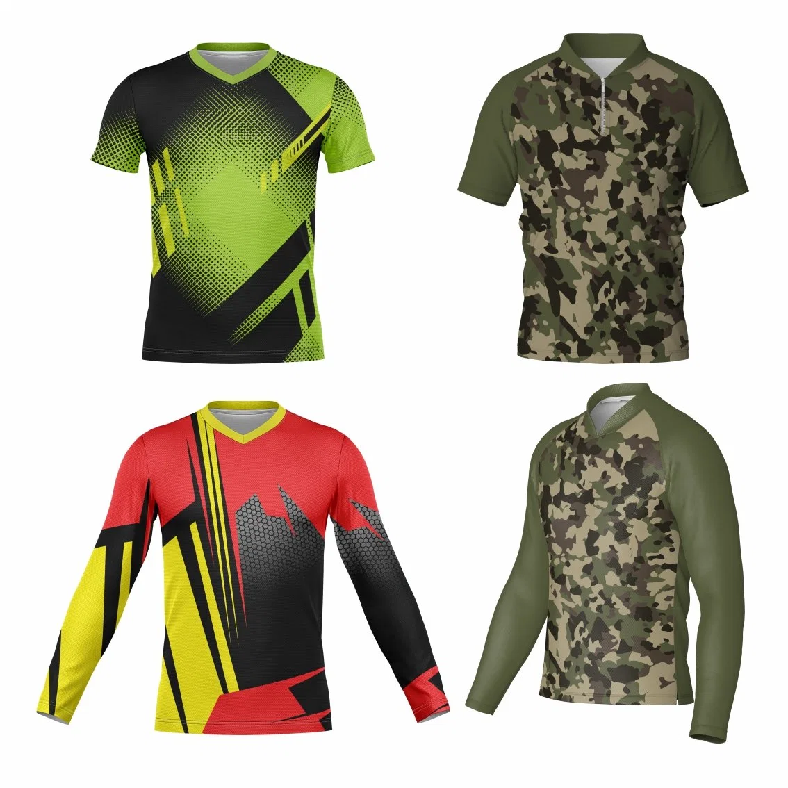 Vêtements de sport personnalisés par sublimation pour le soccer, le basketball, le cyclisme, la pêche, le baseball, le rugby, le hockey, le tennis, le jogging, le football, le yoga, la salle de sport, la plage et les activités en plein air, séchage rapide.