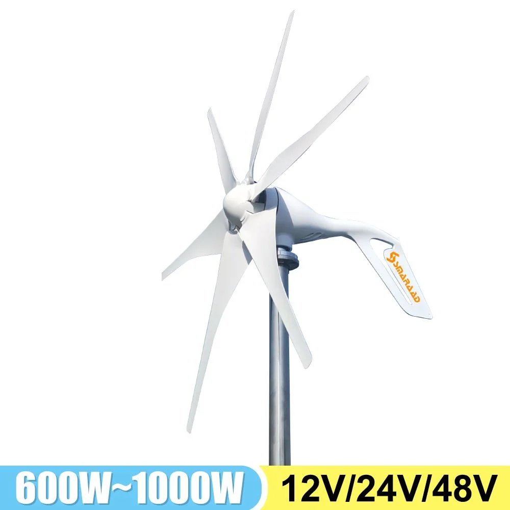 Smaraad High Efficiency 300W 600W 800W 1000W Horizontal Wind Turbine Magnet Small Horizontal Wind Turbine for Home 12V 24V 48V