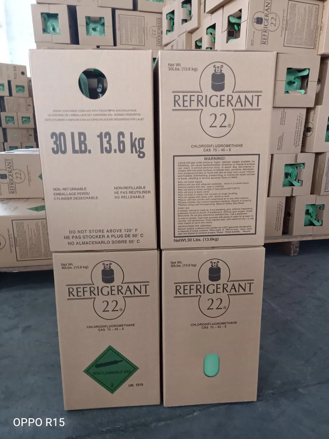 3.4kg/6.8kg/13.6kg Disposable Refrigerant R134A& R22 Gases