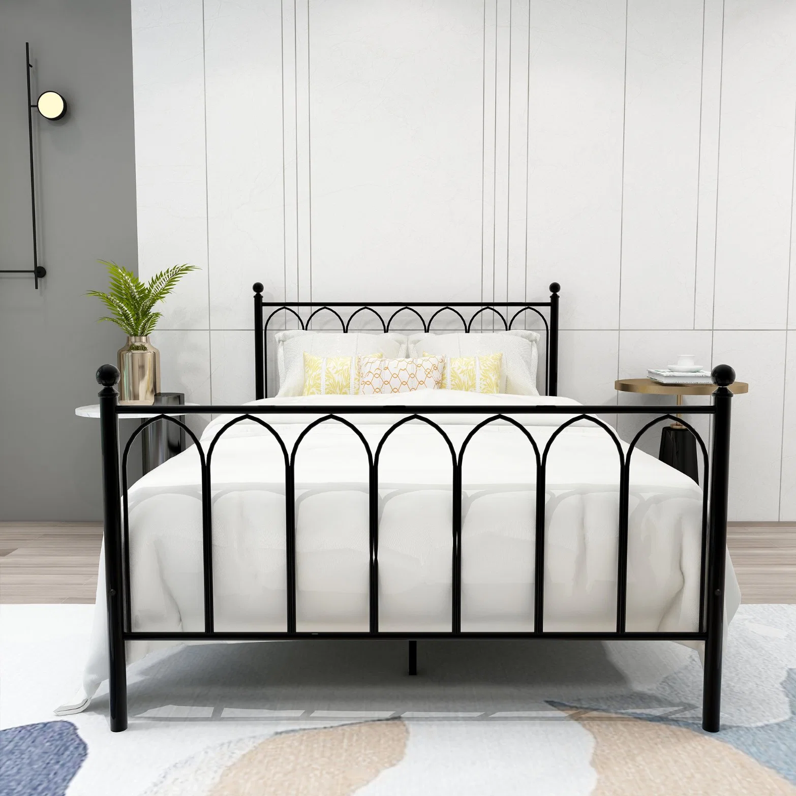 Fashion Retro Art Iron Bed Bedroom Furniture