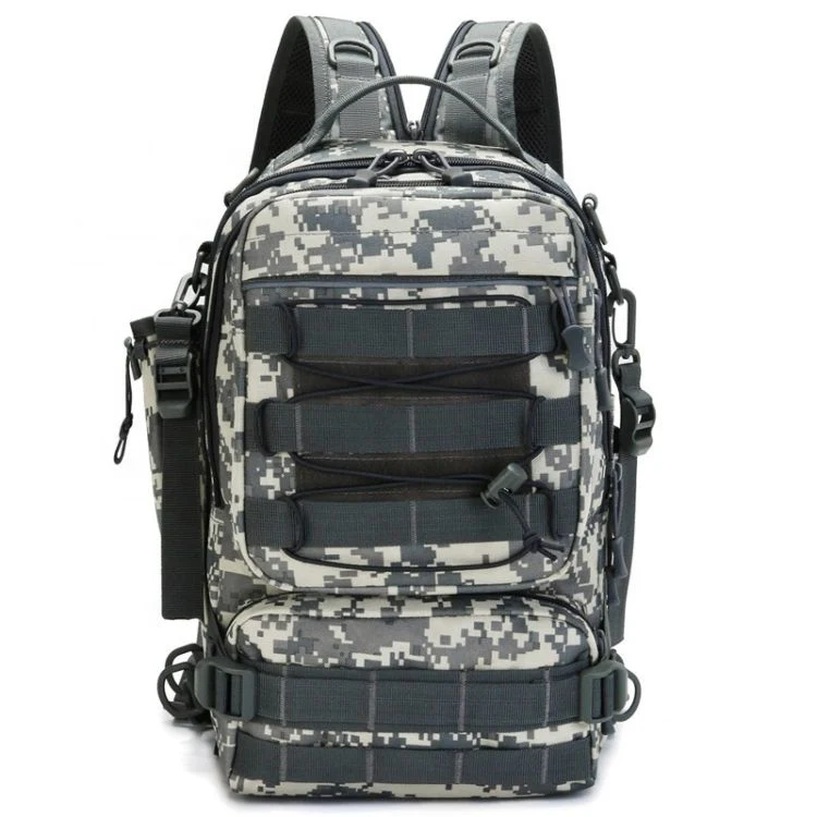 La pesca Daypack Mochila Dual-Use bolsas de hombro única táctica de camuflaje Bolsa pecho Deportes