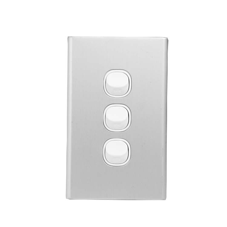 Australia 1 Gang Sliver Vertical Wall Light Push Button Switch