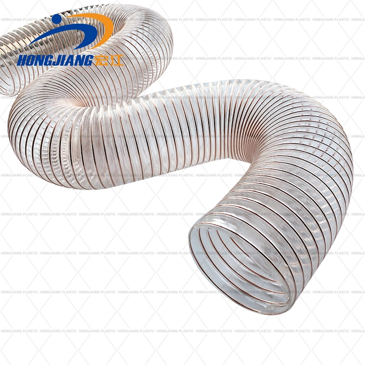 Tubes d'aération transparents en hélice renforcés de fils de cuivre, air clair Pips de ventilation 50 75 mm 150 200 250 300 mm pu Air Tuyau flexible