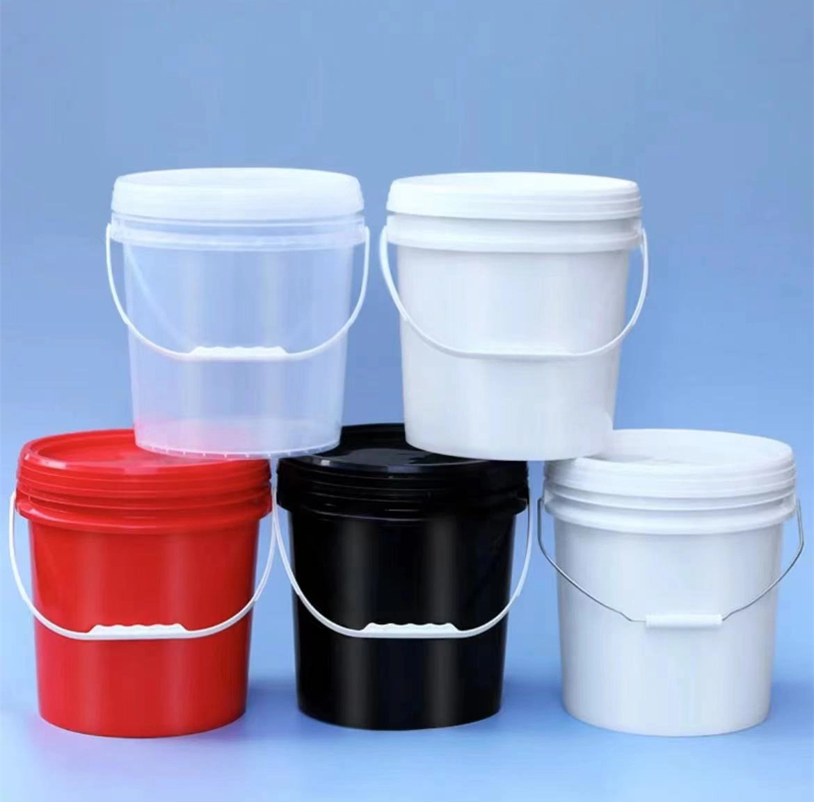 Custom 2L Food Grade Safe Paint Popcorn White Plastic Buckets with Lids Handle