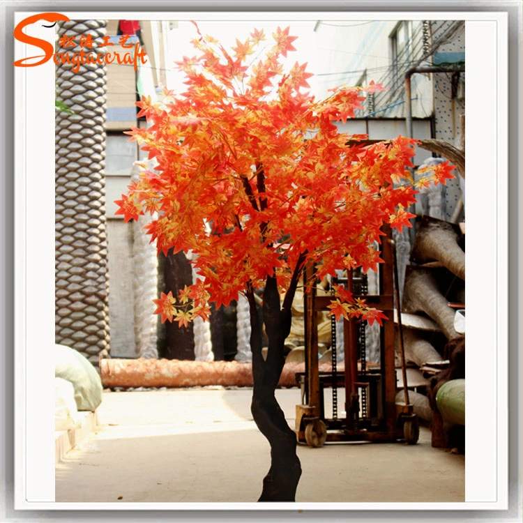 Hot Sale Fiberglass Artificial Fake Maple Tree for Autumn Decoration