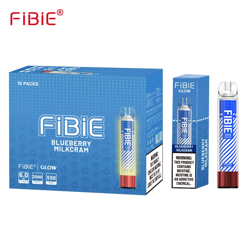 Fibie Nicotine Vape Juice Custom Vaporizer Pen Hookah 2000 Puffs Glowing Rechargeable Disposable/Chargeable Wape Pen Lost Crystal Mary Elf Bars E Shisha