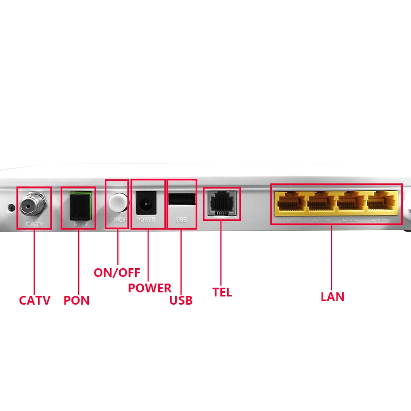 FTTH ont Hg8247h5 1GE+3fe+1tel+CATV+WiFi 2,4G GPON Voice RF ONU WiFi Módem router similar Hg8247h