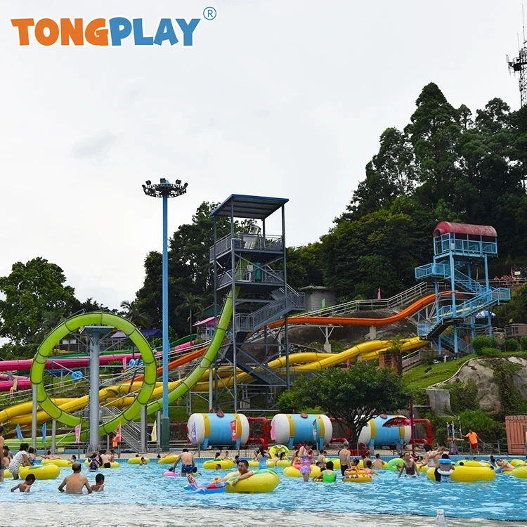 Water Play Equipment Suppliers Parent-Child Slide Water Park Slide Fiberglass Spiral Swimming Pool Equipment