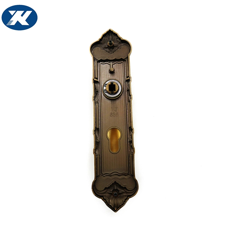 Luxurious Zinc Alloy Wooden Door Glass Door Aluminum Door Handle on Plate Antique Design Door Handle Lock Set