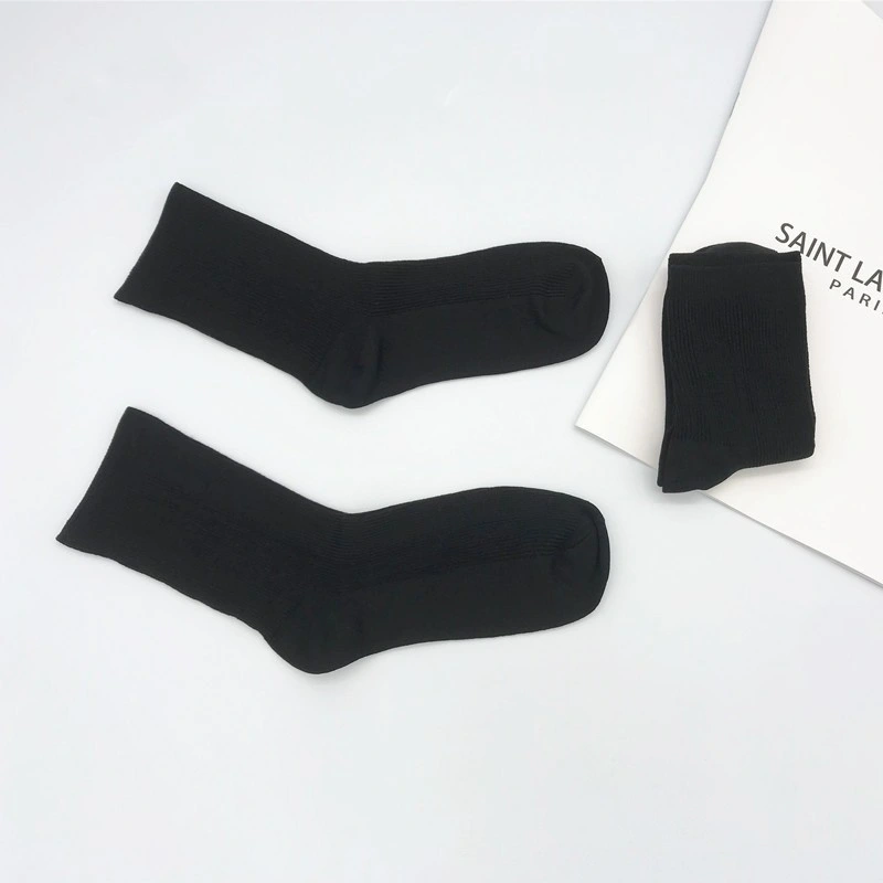 Seda hombres y mujeres calcetines de tubo Negro puro moda transpirable Comodidad
