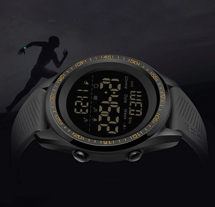 Venda de Relógio desportivo de plástico quente Homens de forma digital à prova de relógios de pulso