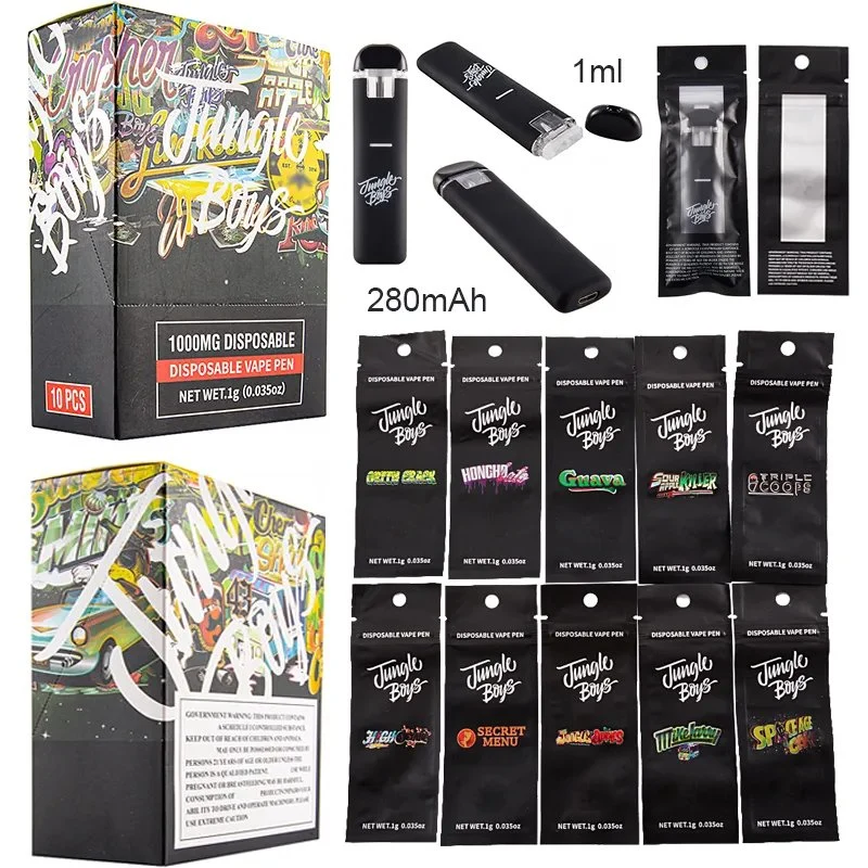 Jungle Boys E Cigarettes avec batterie de 280mAh Packman Dabwoods Packwoods Runty Vape jetable avec emballage.