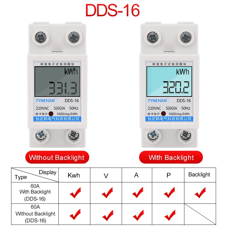 19 DDS-16 عداد نشط كيلو واط/ساعة