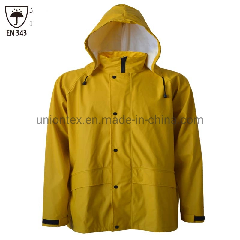 Windproof and Breathable PU Rain Jacket for Sports Clothing