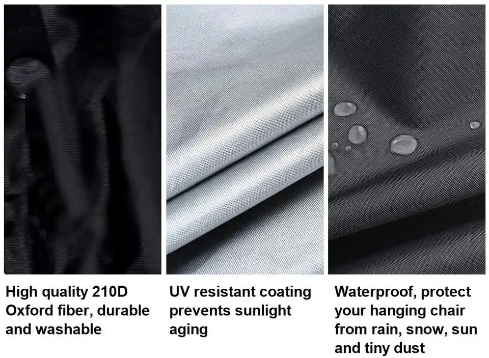 غطاء أرجوحة خارجي من قماش أكسفورد مع غطاء خارجي من فناء خارجي، كرسي معلق من قشرة صدفية مقاومة للماء غطاء كرسي تعليق بتصميم المغرفة الغطاء