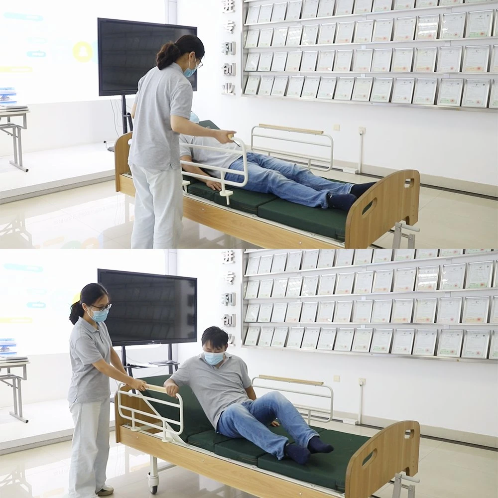 Comfortable and Convenient Hospital Equipment Manual Orthopedics Traction Nursing Bed Made of Steel, Wood and Sponge