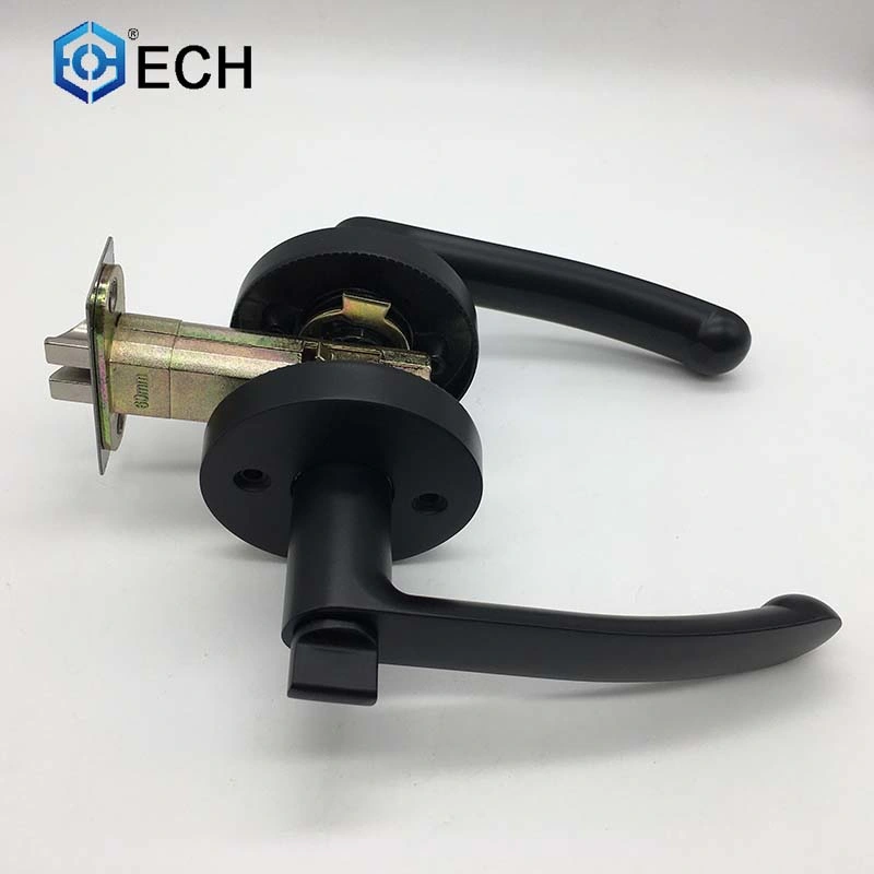 Zinc Alloy Black Satin Nickle Tubular Latch Lever Handle Lock