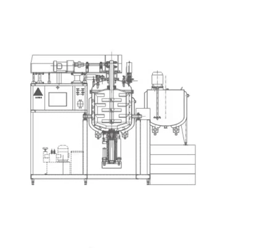 Máquina emulsionadora de vacío de ciclo interno y externo/Equipo emulsionante de vacío de ciclo