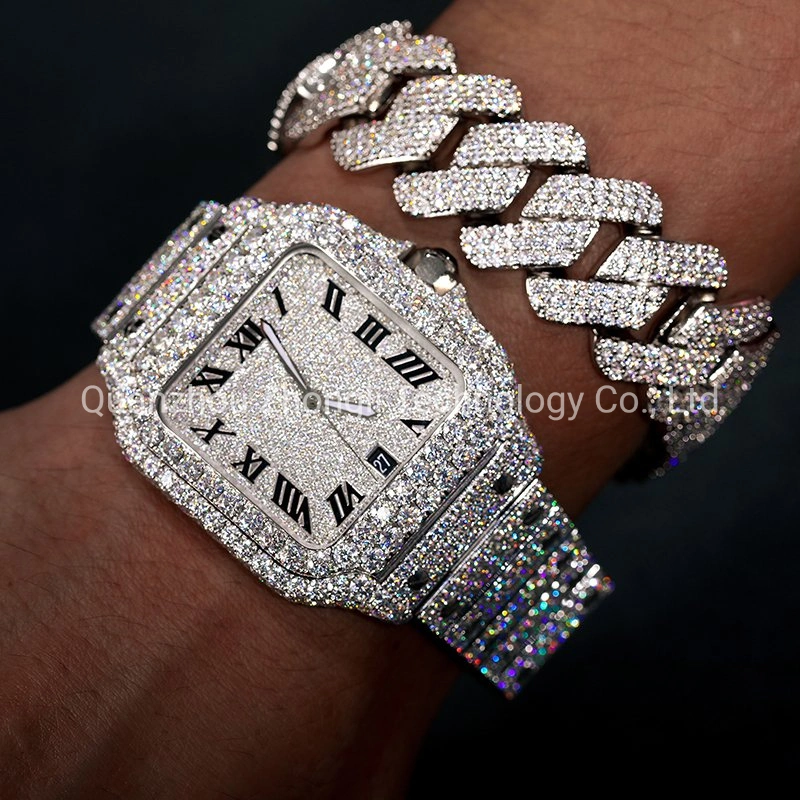 Reloj mecánico de lujo personalizado con diamantes Vvs /2-Omeka"a+ Hip Hop con Gra.