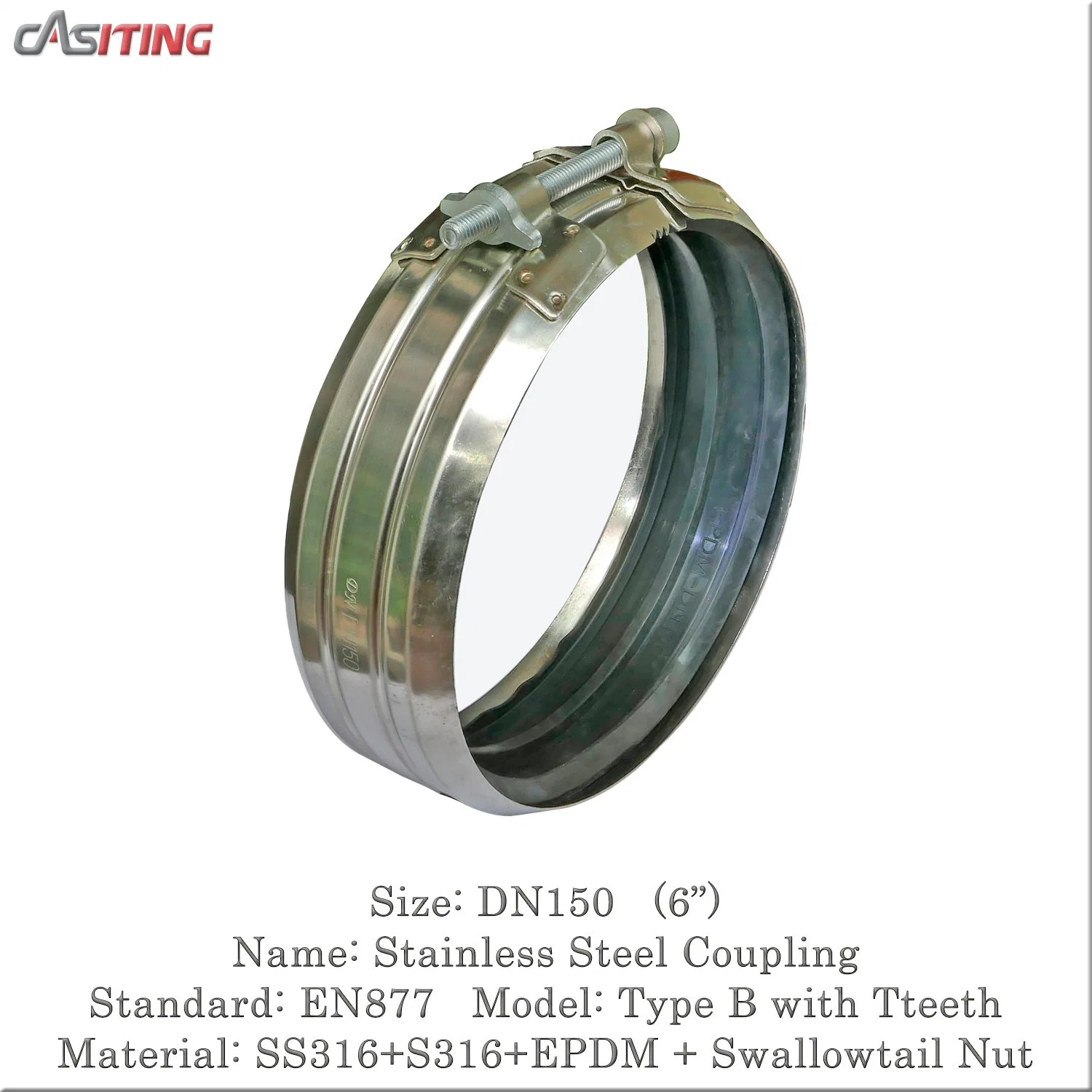 DN150 EN877 B TYPE SS316 EPDM COUPLING