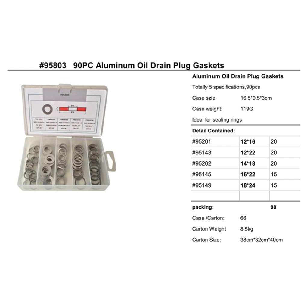 Bonne qualité Auto Pièces de voiture Métal / Caoutchouc / Cuivre / Acier inoxydable / Rondelle plate en aluminium gris bleu Joint de vidange d'huile