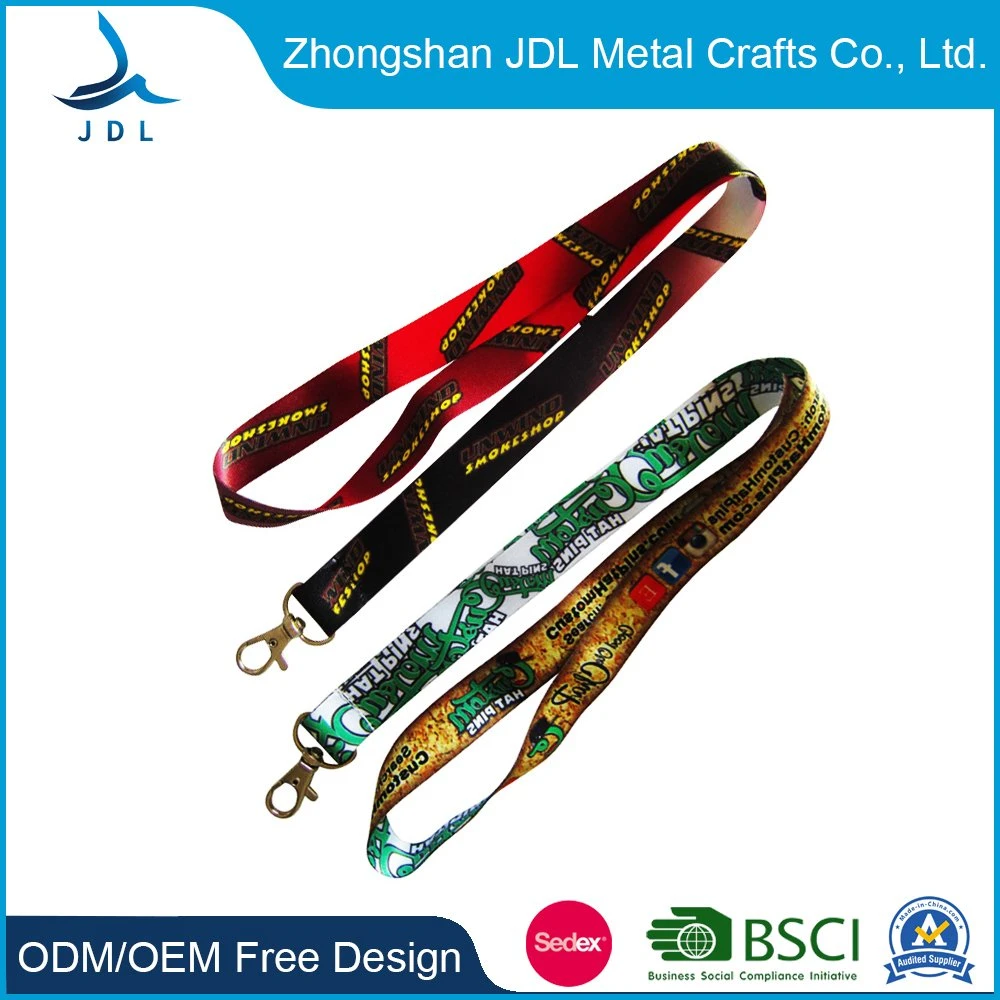 Card Holder Screen Printed Tubular Lanyard Double EGO Free Sample/ Sublimation Printing Rhinestone Webbing Lanyard (024)