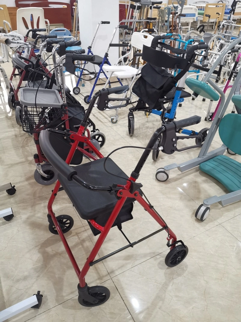 Rehabilitation Walking Shopping Rollator Walker with Seat for The Elderly