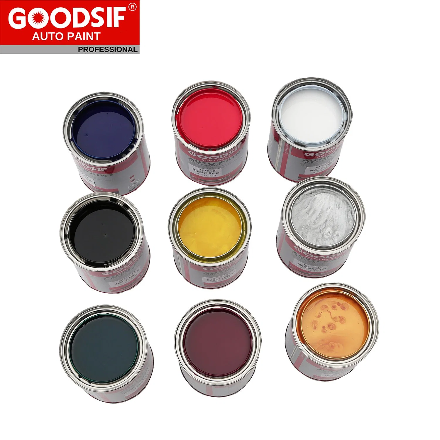 Venta caliente Productos de Pintura para automóviles Goodsif 1K 2K mezcla de toner Base fábrica Precio Auto Body Shop Refine Automotive Paint