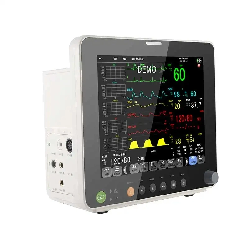 Rentable pantalla TFT en color de alta resolución 12,1 Monitor multiparamétrico eléctrico Dispositivos médicos de ECG