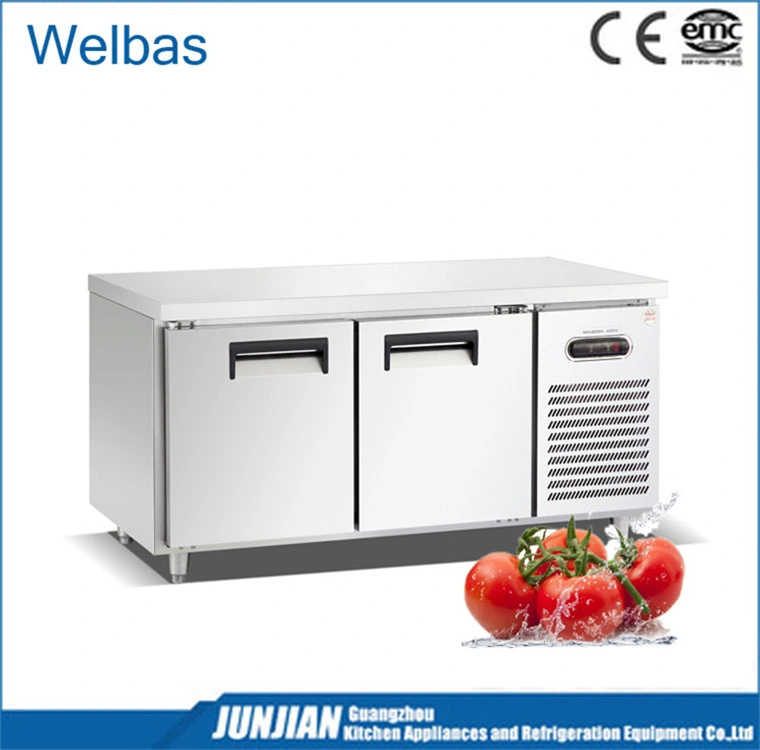 2 Door Commercial S/S Pizza Prep Table Refrigerator