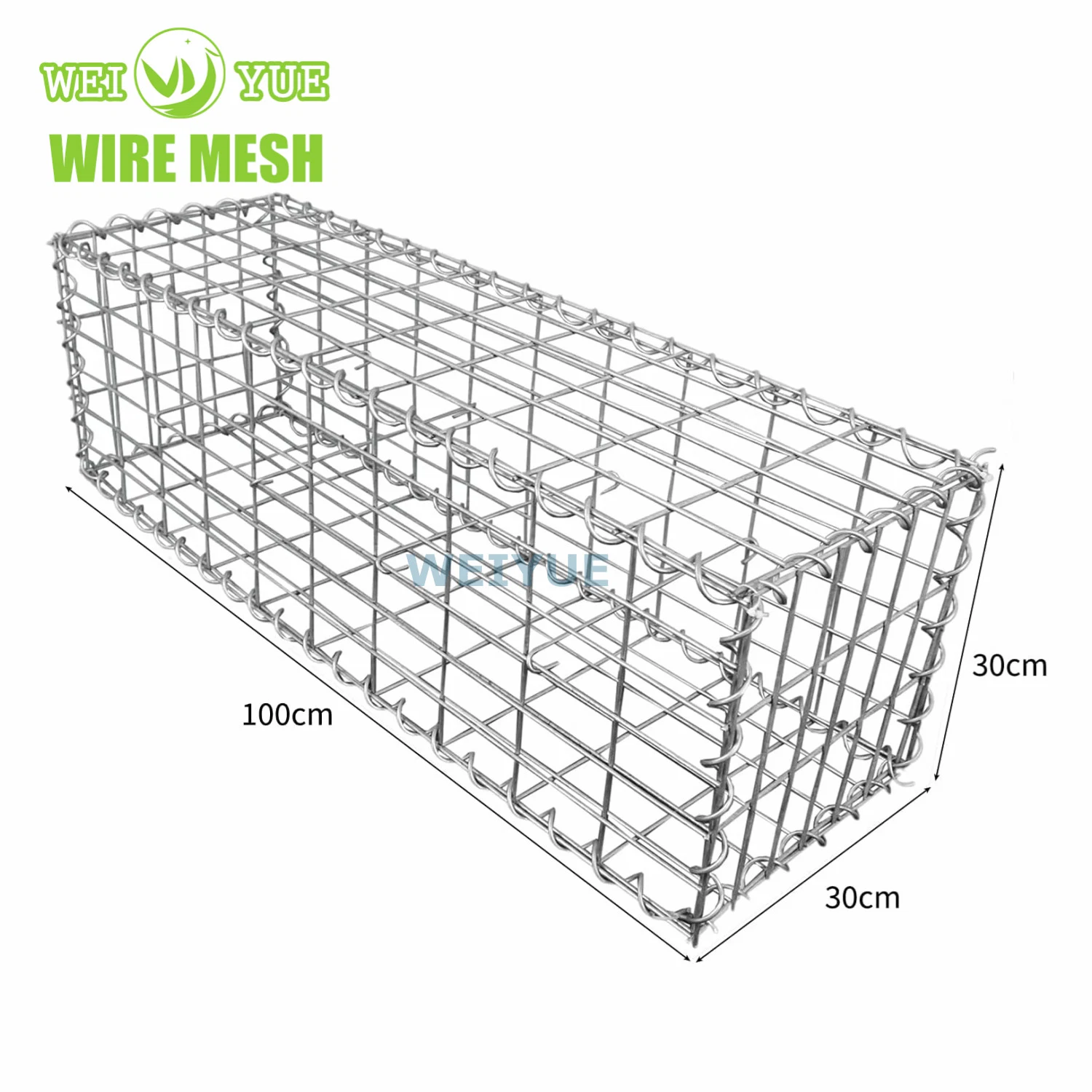 Les murs de soutènement de gabions galvanisé 100x30x30cm cage de treillis métallique soudé de gabions