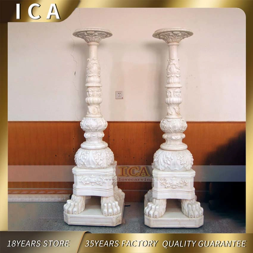 Natural Marble Carving Column European Style Classical Design Pillar