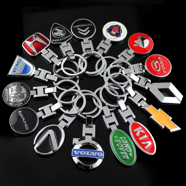 China Factory Wholesale Promotion Car Accessories Custom Logo Keychain Car Logo Brand Metal Promotional Gift Car Key Chain