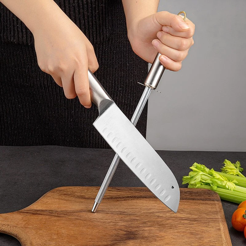 Cuchillo de cocina de chef de acero inoxidable de 7 piezas duradero Juego con mango de madera maciza