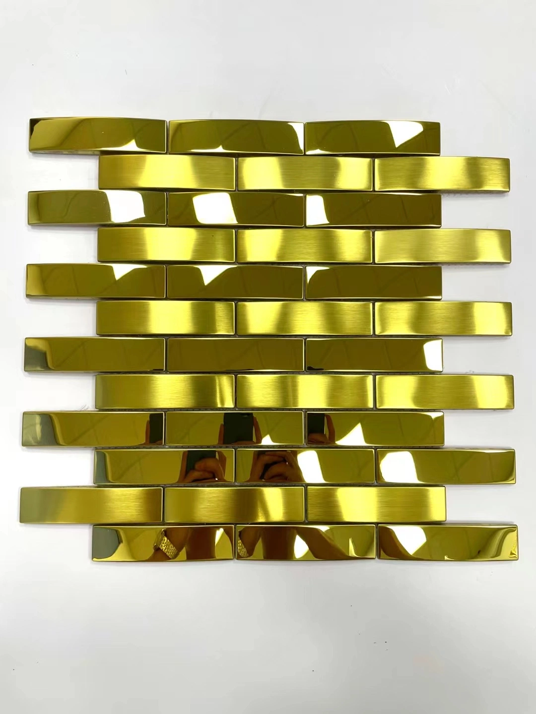 Chapado en oro de aluminio con mosaicos, mosaicos de metal para pared