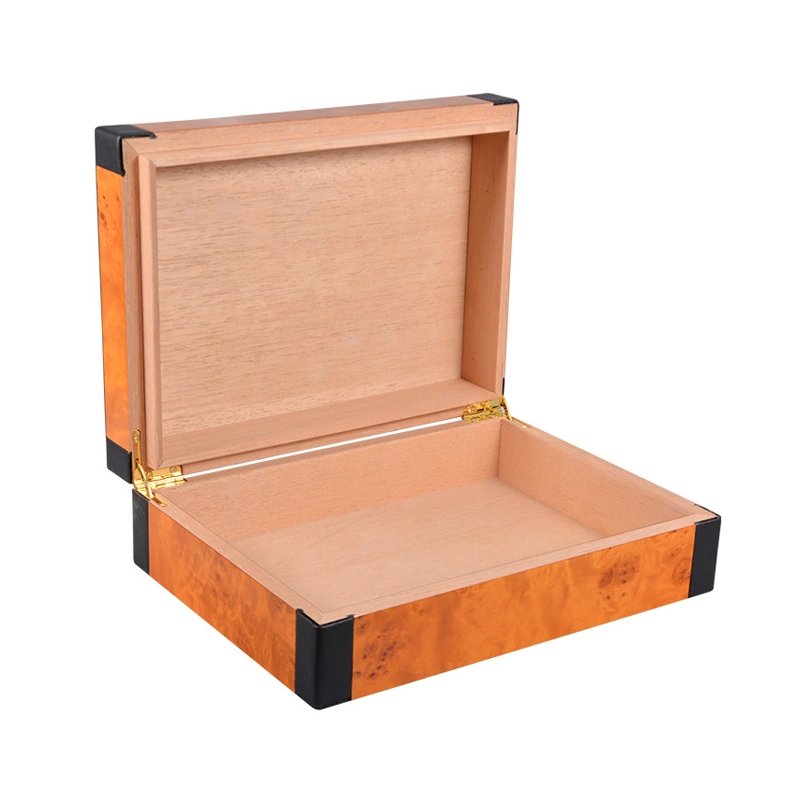 High Quality Gift Storage Box Wood Humidor Wooden Cigar Box with Hinged Lid