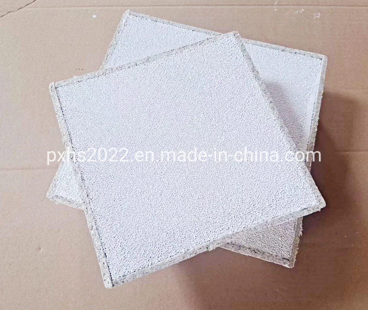 Material de alumina 17 * 17 * 2 polegadas 20ppi 30ppi com 3 juntas Ceramic diferentes Filtro de espuma