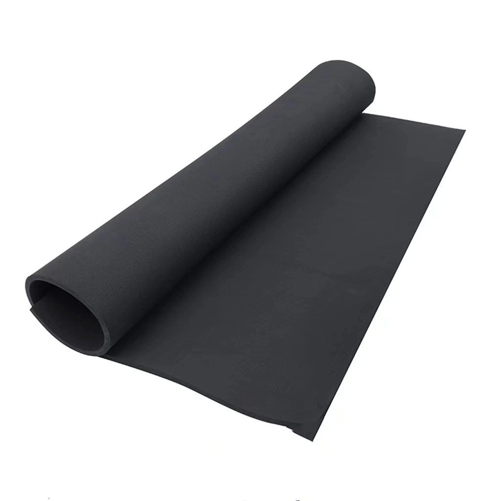 Feuille en caoutchouc de mousse de silicone durable de bonne qualité noire.