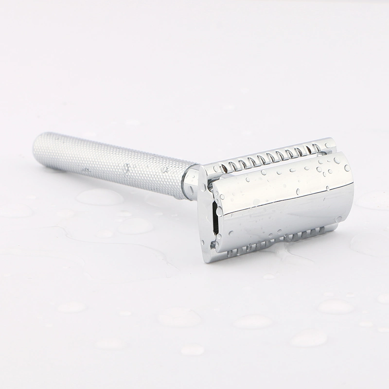 D657 tête de rasoir en alliage de zinc sans plastique et poignée en laiton Rasoir de sécurité pour hommes S Shaving