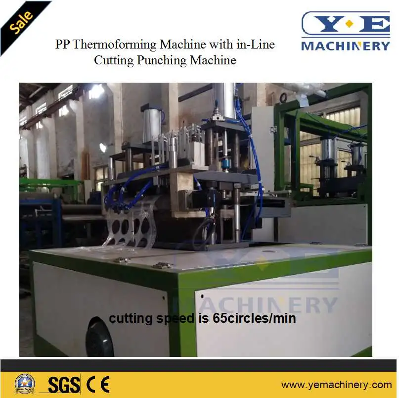 PP Lid Thermoforming Machine in-Line Cutting Punching Machine