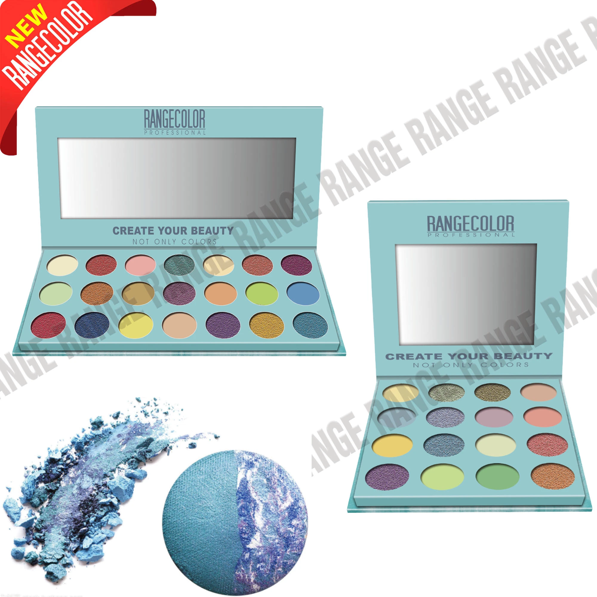 La nueva tendencia de color azul purista 202016colores Eyeshadow, Aqua Color Eyeshadow Palette, 24 de la paleta de color Eyeshadow personalizado