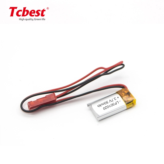 Tcbest 301020 Lithium Battery Polymer Lipo Battery 3.7V 50mAh for Smart Watch/Headphone /Selfie Stick