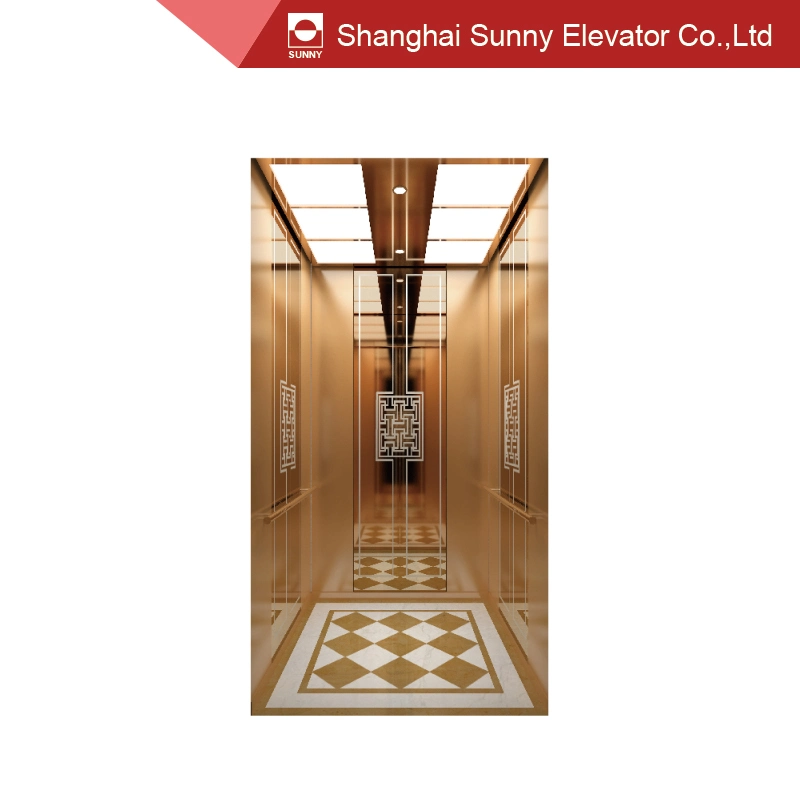 Elevator Cabin with Wood Grain Decorative Board Car Wall