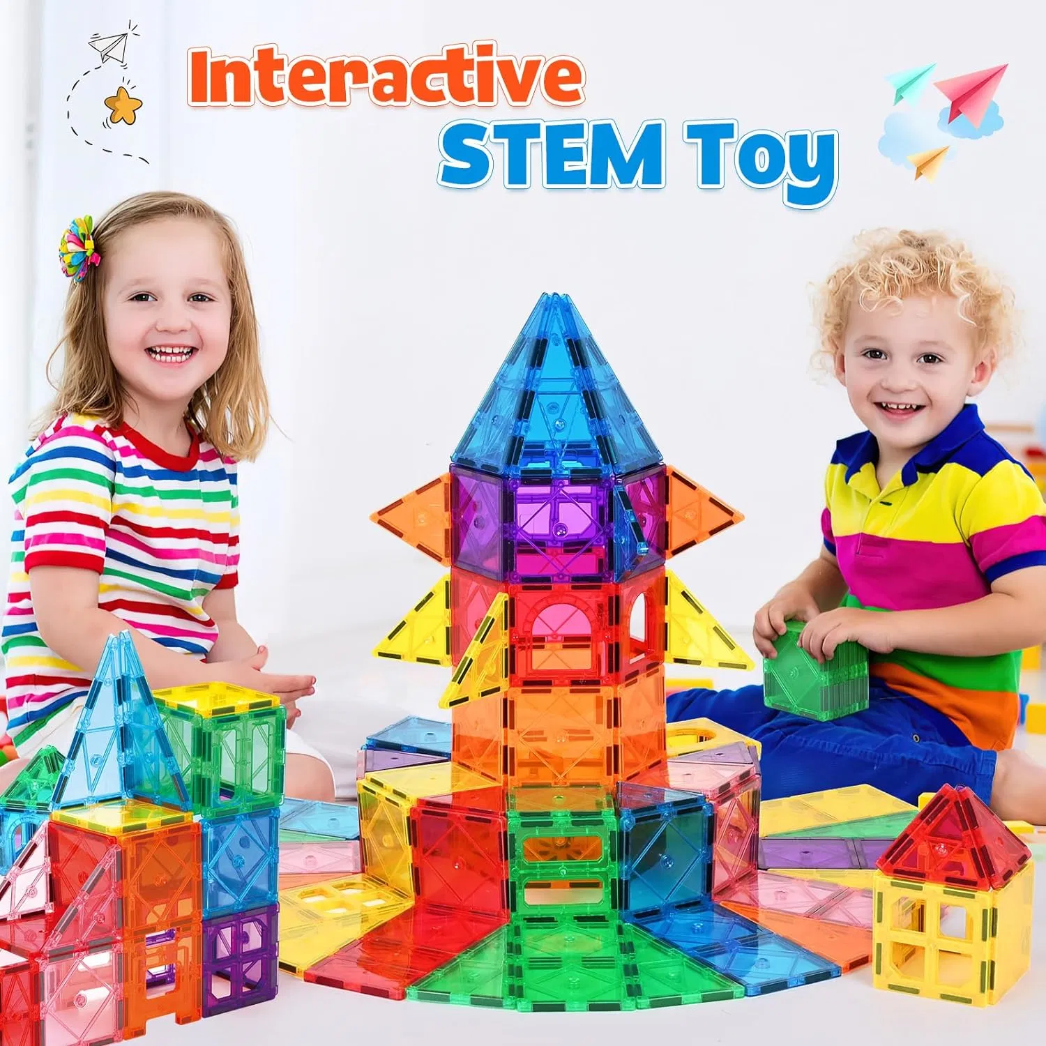Magnetic Tiles Building Sets Kids Toys Stem Montessori Toddler