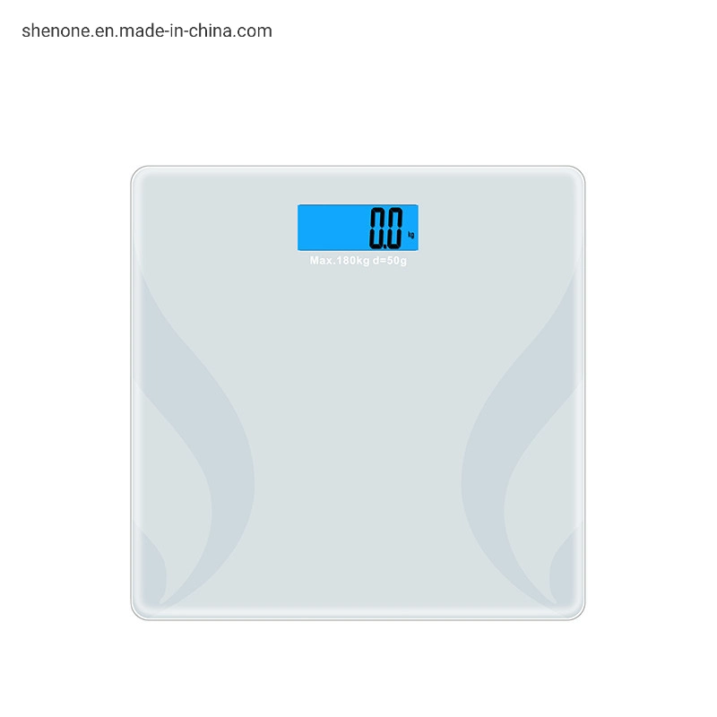 Shenone Household Square Shape LCD Display Strain Load Cell Sensor Type Metering Bathroom Weight Scale