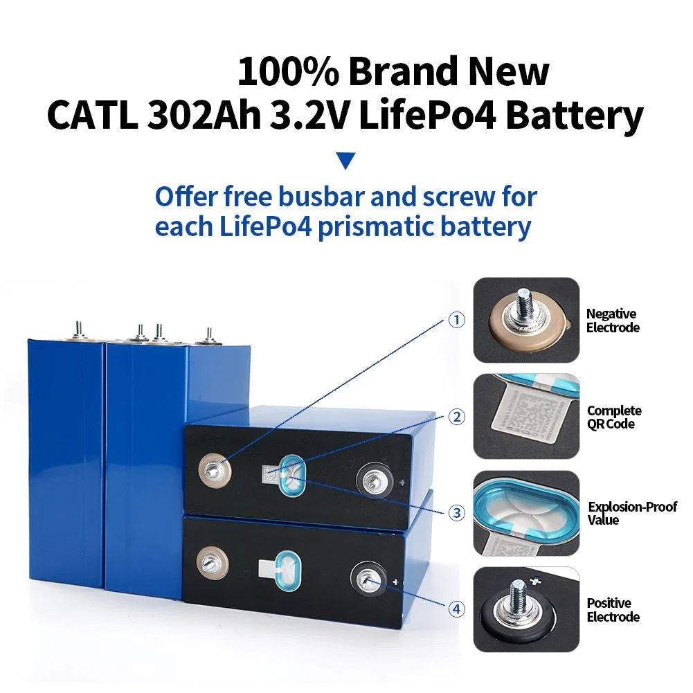 966Wh 3,2 V302AH 3,2 V300AH grado a LiFePO4 prismático de almacenamiento de células de la batería CE, RoHS, los trastornos musculoesqueléticos, ONU38.3