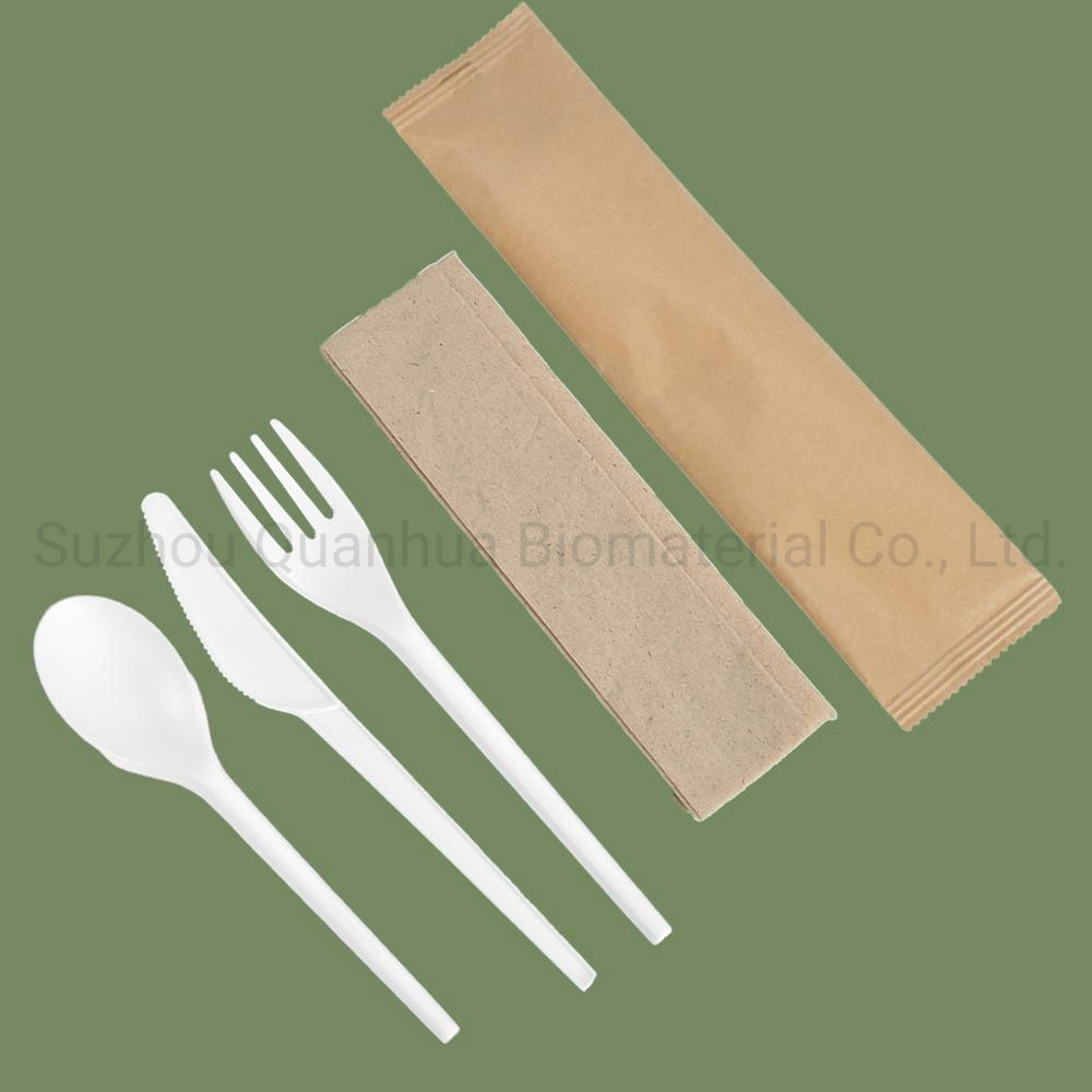 Eco Friendly Disposable Cutlery Set 6 Inch Biodegradable Compostable PLA Resin Kitchen Utensils